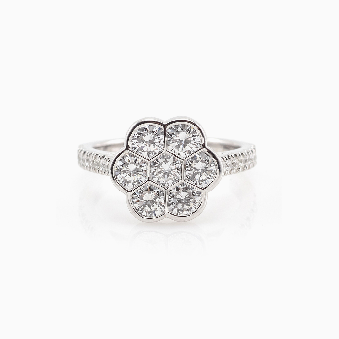 Diamond Cluster Engagement Rings by Made For Love Jewelry.