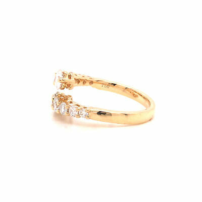 18K Diamond Graduated Double Row Band Yellow Gold