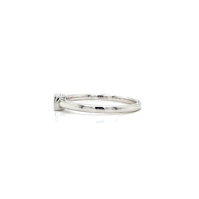 18K Baguette Diamond Bezel Band White Gold