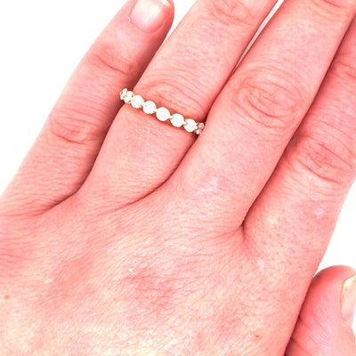 14K Round Diamond Halfway Eternity Band Yellow Gold