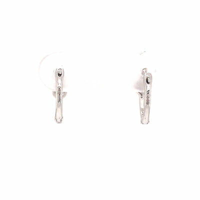 14K Diamond Huggie Earrings White Gold