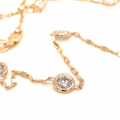 14K Diamond By The Yard Diamond Necklace Yellow Gold