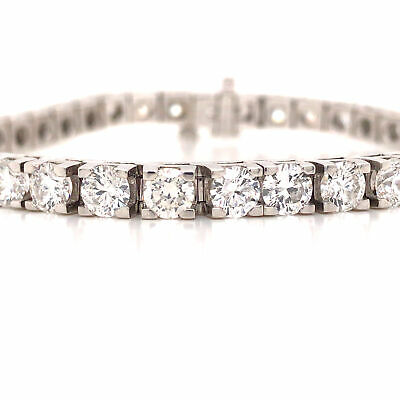 14K 10.53 Carat Diamond Line Bracelet White Gold