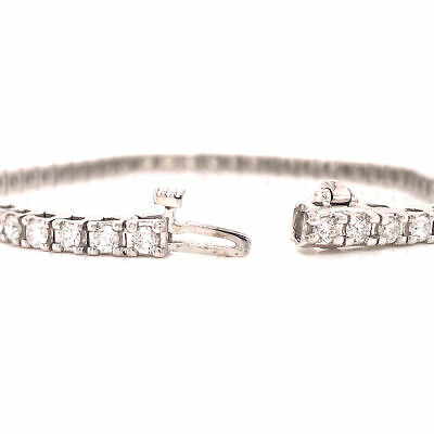 14K Diamond 3.42 Carat Tennis Bracelet White Gold