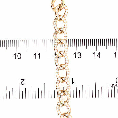 14K Diamond Link Bracelet Yellow Gold