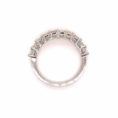 Platinum Emerald Cut Diamond Halfway Eternity Band