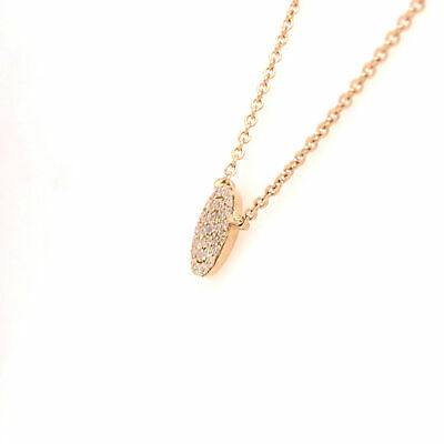 14K Diamond Pave Disc Necklace Yellow Gold 0.12ctw