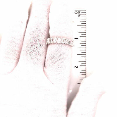 Platinum Emerald Cut Diamond Halfway Eternity Band