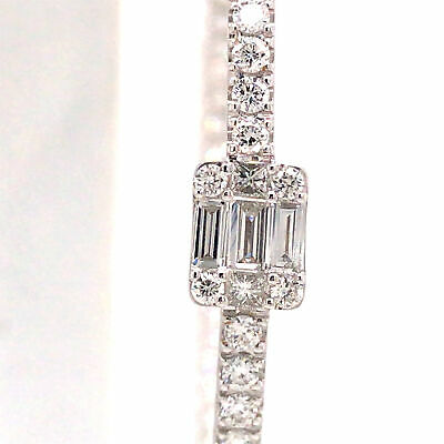 18K Diamond In/Out Hoop Station Earrings White Gold