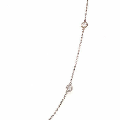 14K Diamond By The Yard Necklace White Gold