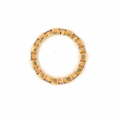 18K Diamond Miligrain Band Yellow Gold