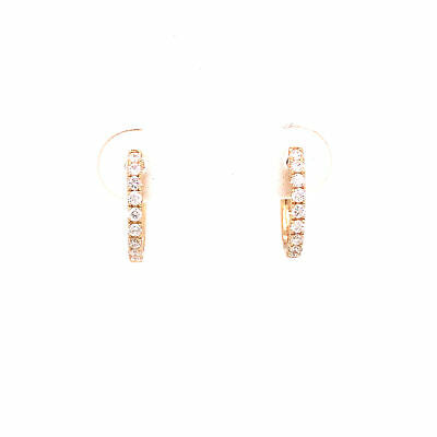 14K Diamond Oval Link Drop Earrings Yellow Gold