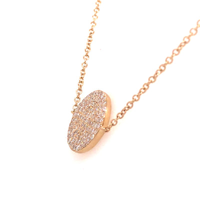 14K Diamond Pave Circle Disc Bracelet Yellow Gold