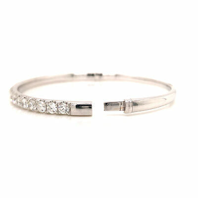 18K 3.0 Carat Diamond Bangle White Gold