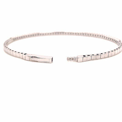 14K Diamond Flexible Bangle Bracelet White Gold
