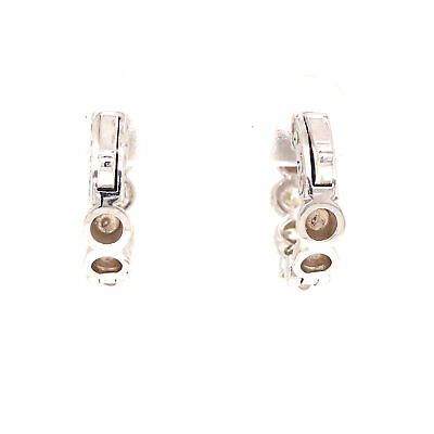 14K Diamond 1/2-inch Hoop Earring White Gold