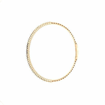 14K Diamond Flexible Bangle Bracelet Yellow Gold