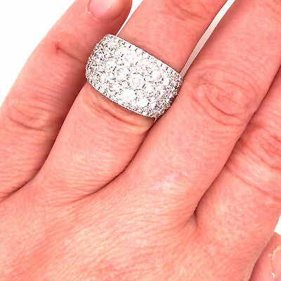 18K Wide Diamond Band White Gold