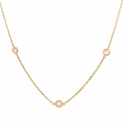 14K Diamond By The Yard Necklace Yellow Gold