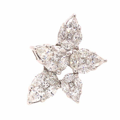 18K Diamond Cluster Earring White Gold