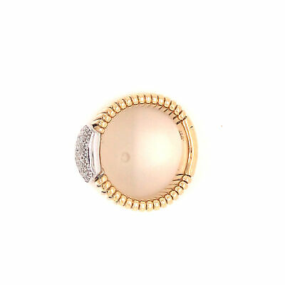 14K Wide Diamond Pave Cluster Band Two-Tone Gold