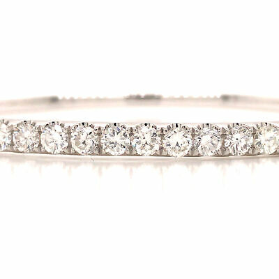 18K 3.0 Carat Diamond Bangle White Gold