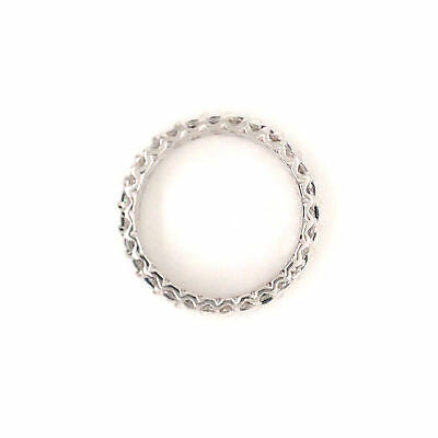 14K Diamond and Sapphire 3-Row Eternity Band White Gold