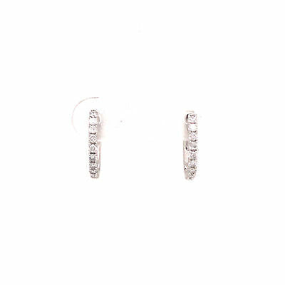 14K Diamond Oval Link Drop Earrings White Gold