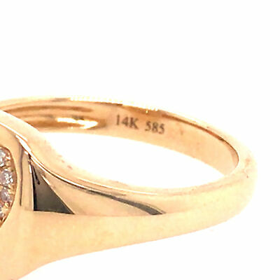 14K Diamond Pave Heart Shape Ring Yellow Gold