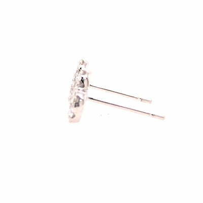14K Diamond Heart Shape Cluster Earrings White Gold