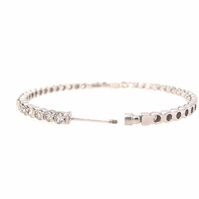 14K 7.28 Carat Diamond In/Out 2" Hoop Earrings White Gold