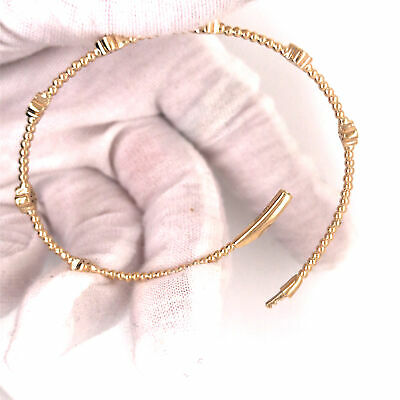 14K Diamond Flexible Bangle Yellow Gold