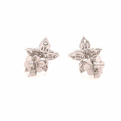 18K Diamond Cluster Earring White Gold