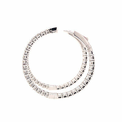 14K 2.78 Carat Diamond Flexible In/Out Hoop Earrings White Gold