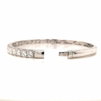 18K 5.0 Carat Diamond Bangle Bracelet White Gold