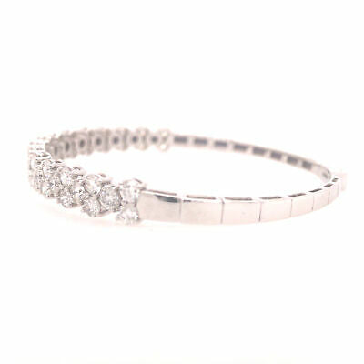 14K Flexible Diamond Bangle White Gold