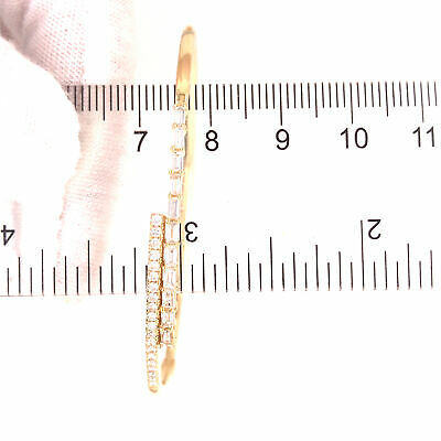 18K Baguette and Round Diamond Bangle Yellow Gold