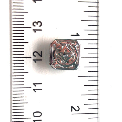 18K Diamond Cluster Stud Earring White Gold