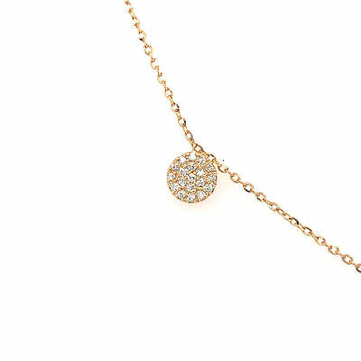 14K Diamond Hamsa, Eye and Pave Circle Necklace Yellow Gold