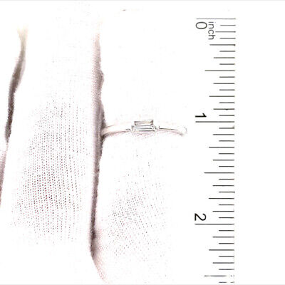 18K Baguette Diamond Bezel Band White Gold