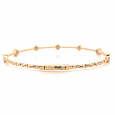 14K Diamond Flexible Bangle Yellow Gold