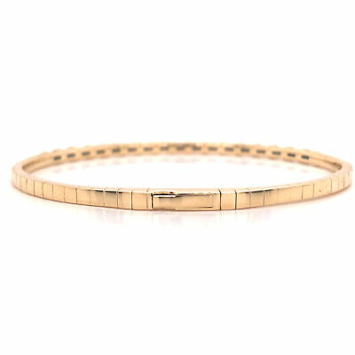 14K Emerald Diamond Flexible Bangle Bracelet Yellow Gold