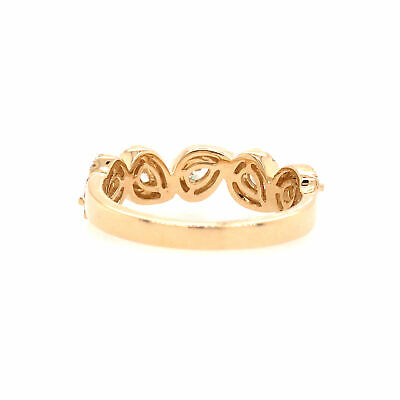 14K Five-Pear Shape Halo Band Yellow Gold