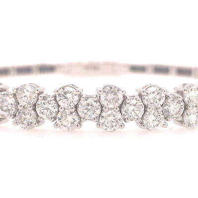 14K Flexible Diamond Bangle White Gold