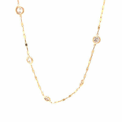 14K Diamond By The Yard Diamond Necklace Yellow Gold