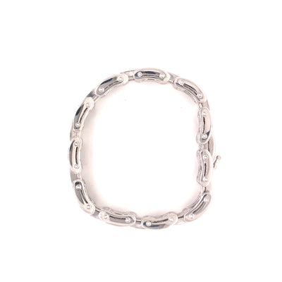 18K Diamond Link Bracelet White Gold