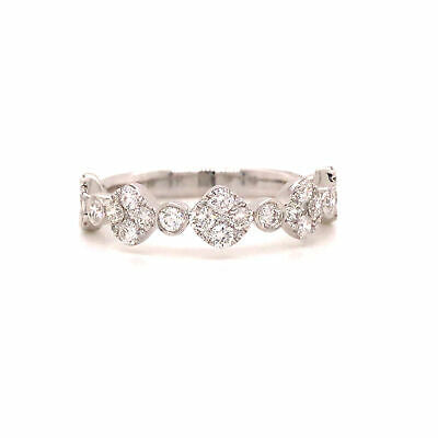 18K Diamond Cluster Band White Gold