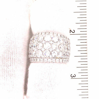 18K Wide 5-Row Diamond Band White Gold