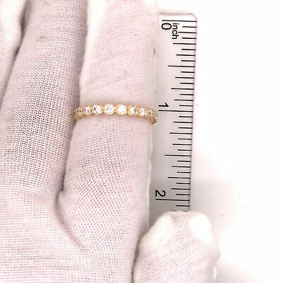 14K Round Diamond Miligrain Band Yellow Gold