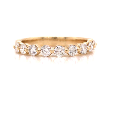 14K Round Diamond Halfway Eternity Band Yellow Gold